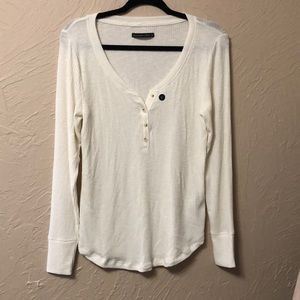 A&F Henley long sleeve ribbed tee